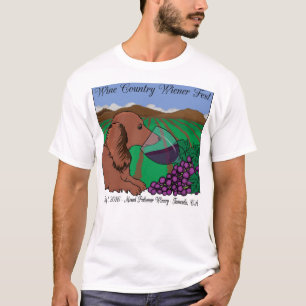 2016 Wine Country Wiener Fest T-shirt op wit