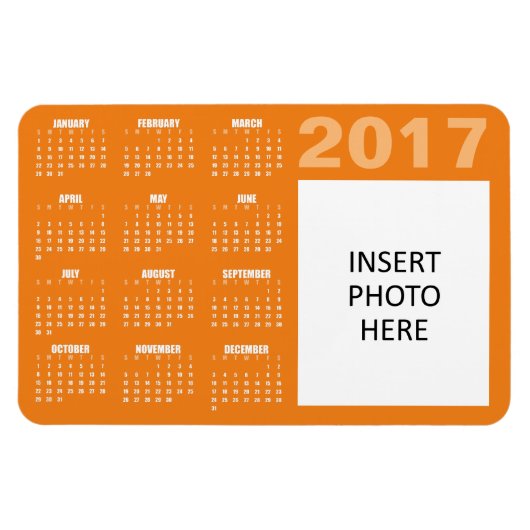 2017 Aangepast fotokalender Magnet - Sinaasappels Magneet (Horizontaal)