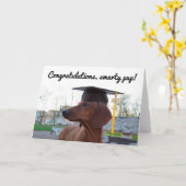 2017 Afstuderen Cap & Charm Dog Teckel Smarty Kaart (Gele Bloem)