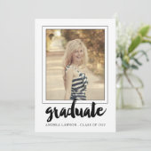 2017 Afstuderen Simple Photo Graduation Party Kaart (Staand voorkant)