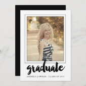 2017 Afstuderen Simple Photo Graduation Party Kaart (Voorkant / Achterkant)