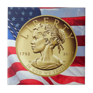 2017 American Liberty 225th Jubileum Gold Coin Tegeltje