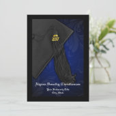 2017 Blue Tassel Charm College Custom Afstuderen Kaart (Staand voorkant)
