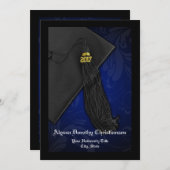 2017 Blue Tassel Charm College Custom Afstuderen Kaart (Voorkant / Achterkant)