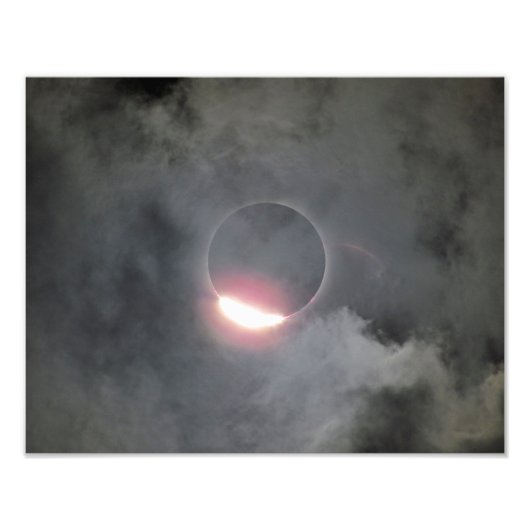 2017 Eclipse met diamantringfoto's Foto Afdruk (Voorkant)