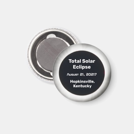 2017 Éclipse solaire totale BW par aimant de local (Recto/Verso)