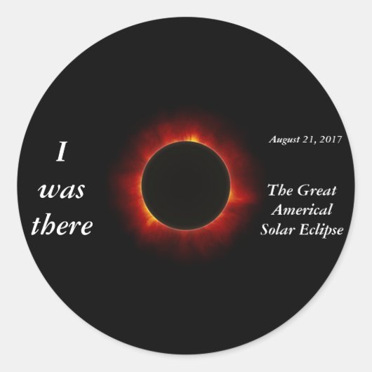 2017 editie Solar Eclipse "I was there" Ronde Sticker (Voorkant)