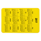 2017 Kalender Zwart Groot Magneet (Horizontaal)