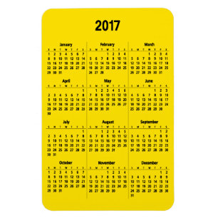 2017 Kalender  Zwart Groot Magneet