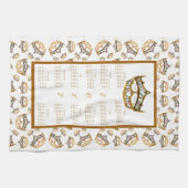 2017 Kalendergoudkroon tiara Kitchen Tea Towel Theedoek (Horizontaal)