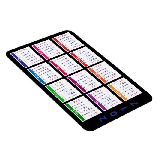 2017 Kleurenkalender  Groot Horizontaal Magneet (Rechterzijde)