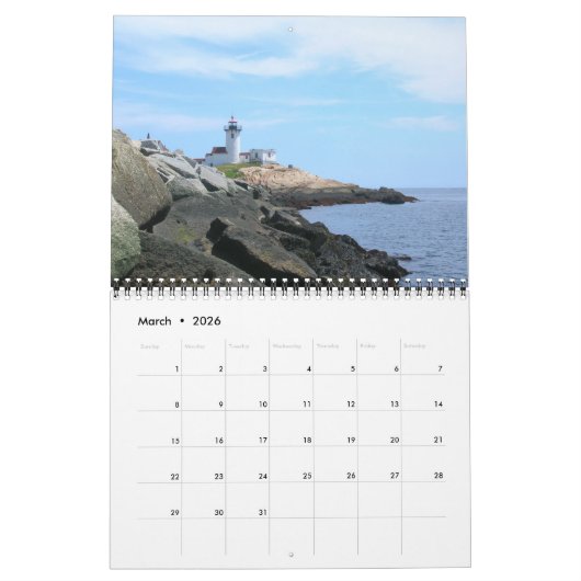2017 New England Lighthouse-Calendar Calendar Kalender (Mar 2026)