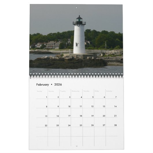 2017 New England Lighthouse-Calendar Calendar Kalender (Feb 2026)