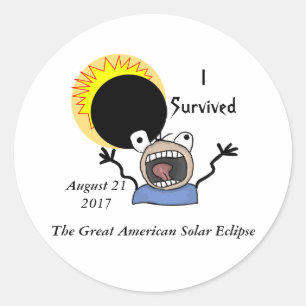 2017 Solar Eclipse Survival Edition Ronde Sticker