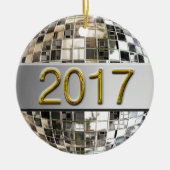 2017 Sparking Silver Disco Ball Ornament (Voorkant)