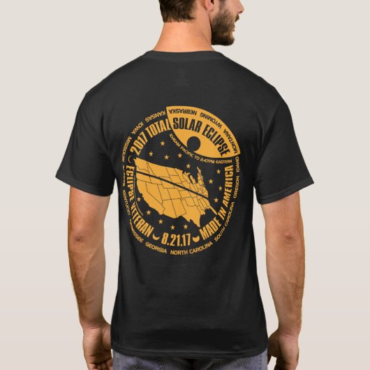 2017 TOTAAL SOLAR ECLIPSE Inzamelbare TShirt (Achterkant)