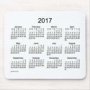 2017 White Calendar van Janz Muismat
