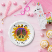 2017 Zonnebloem, zonnebloem en vredessymbool Papieren Bordje (Feest)