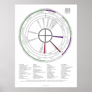 2018-2019 Modern Liturgical Calendar Poster NOUVEA