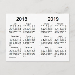 2018-2019 Schooljaar Mini Kalender door Janz Briefkaart