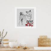 2018 Année du chien peinture à l'encre Poster (Cuisine)