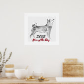 2018 Année du Dog peinture à l'encre 3 Poster (Cuisine)