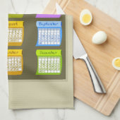 2018 Calendrier Boulons de tissu taupe serviette d (Quart Plié)