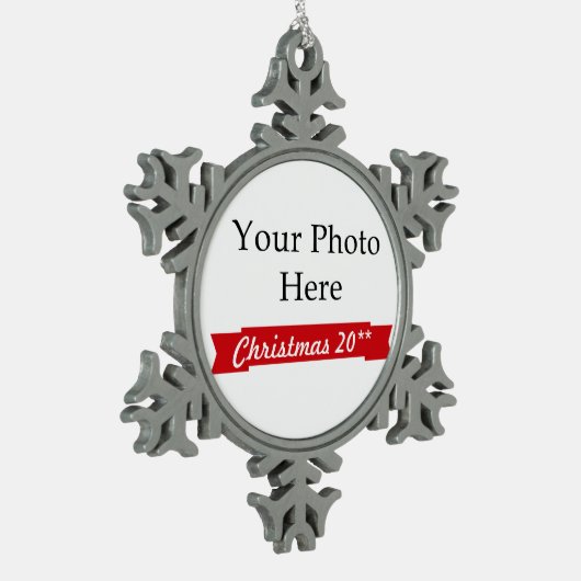 2018 ~ Creëer Uw eigen foto Tin Sneeuwvlok Ornament (Links)