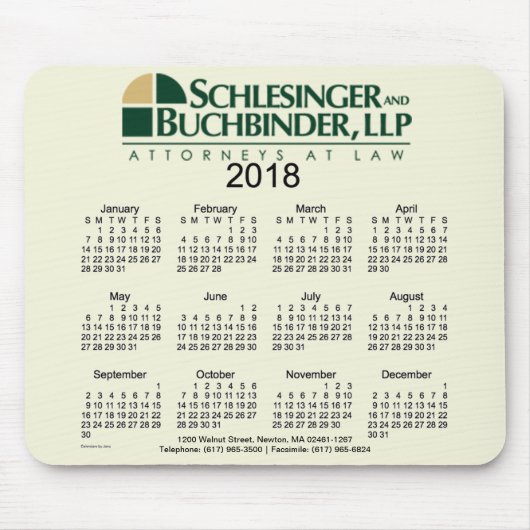2018 Custom Design Business Calendar van Janz Muismat (Voorkant)