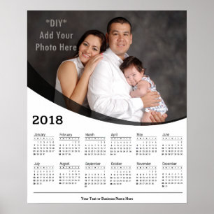 2018 DIY Aangepaste Fotokalender Poster