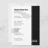 2018 invitation noire et argentée d'obtention du (Dos)