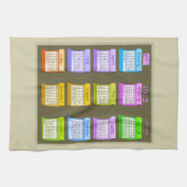 2018 Kalenderbouten van keukenhanddoek van textiel (Horizontaal)