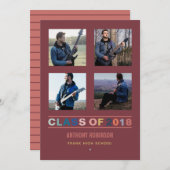 2018 kleurtrends Afstuderen Foto Collage Aankondiging (Voorkant / Achterkant)