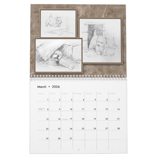 2018 le Westie astucieux calendrier de 12 mois par (Mar 2026)