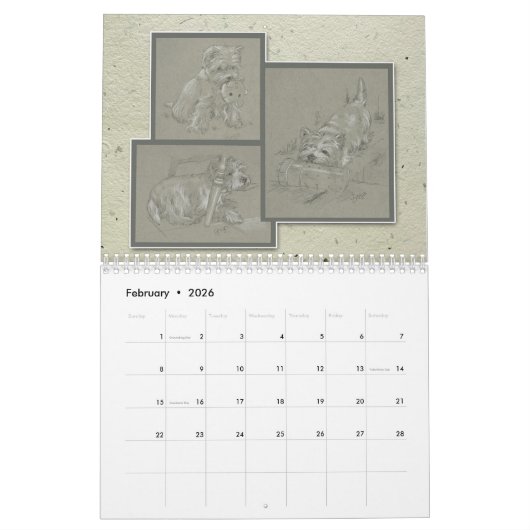 2018 le Westie astucieux calendrier de 12 mois par (Feb 2026)