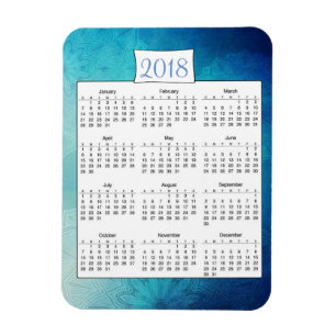 2018 Mystical Turquoise Mandala Calendar Magnet Magneet
