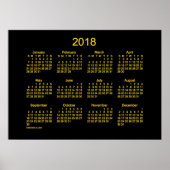 2018 Neon Gold Wall Agenda van Janz Poster (Voorkant)