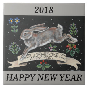 2018 Nieuwjaar van de speciale hazenberg van Konij Tegeltje