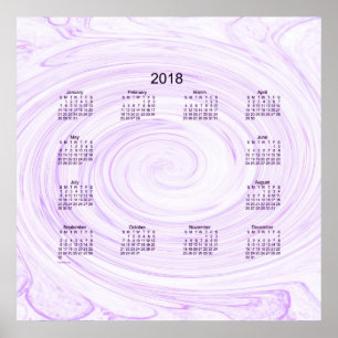 2018 Paarse Spiraal Muurkalender van Janz Poster