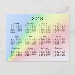 2018 Rainbow Mini Kalender van Janz Briefkaart