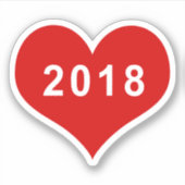 2018 Rood Hart Vinyl Sticker (Voorkant)