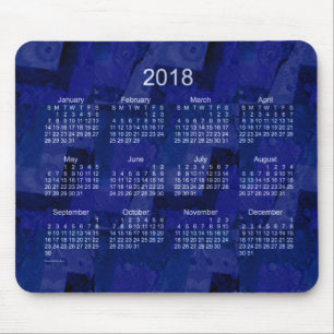 2018 Royal Blue Patchwork-kalender van Janz Muismat