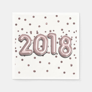 2018 Roze Gouden Ballonnen & Folie Confetti Stippe Servetten