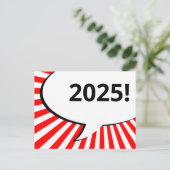 2018 strip tekstballon briefkaart (Staand voorkant)