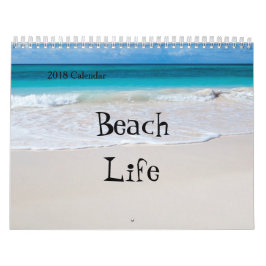 2018 Twaalf-maandkalender - Verschillende strand s Kalender