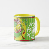 2018 Vakantieday Zebra kerstmis Mok Rood/Geel (Voorkant rechts)