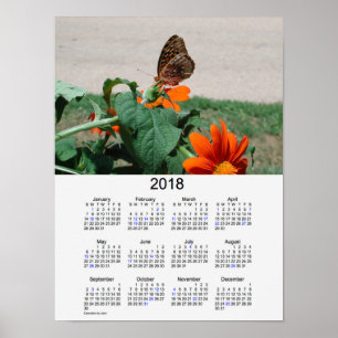 2018 Vlinder Vakantiekalender door Janz Poster