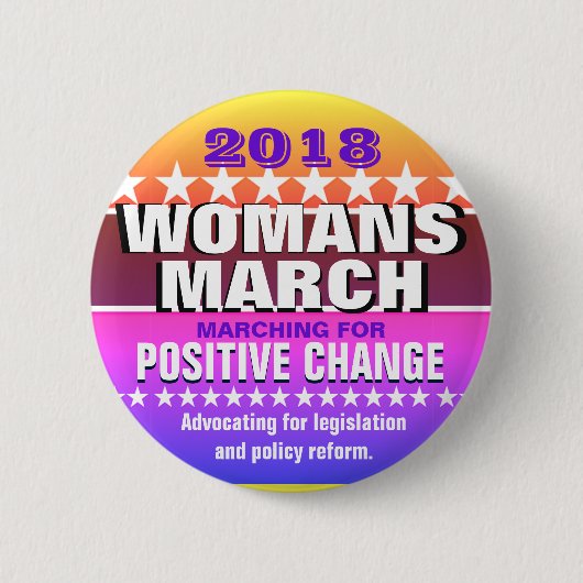 2018 Vrouwen maart Ronde Button 5,7 Cm (Voorkant)