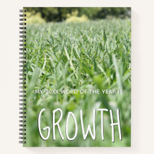 2018 Woord van het Jaar Groei met Groen Gras Foto Notitieboek