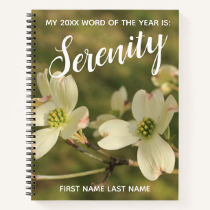 2018 Woord van het Jaar Sereniteit met Bloesems va Notitieboek
